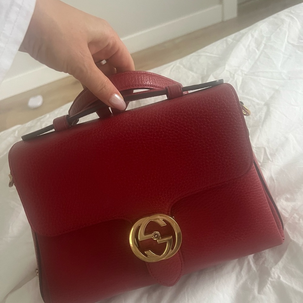 Gucci Scarlet Leather Satchel - Picture 3 of 6